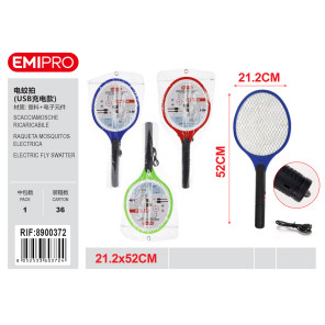Електрична мухобійка-ракетка EMIPRO з USB зарядкою 21.2x52 см в асортименті