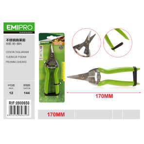 Секатор садовий EMIPRO для обрізки рослин та збору врожаю 170 мм сталь 3CR13