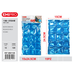 Одноразовые пакеты для льда EMIPRO 15 ячеек 15x24.5 см набор 15 шт