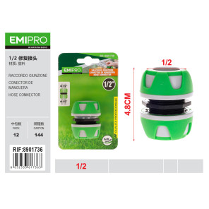 Ремонтный соединитель для шланга 1/2 дюйма EMIPRO пластиковый Soft Touch