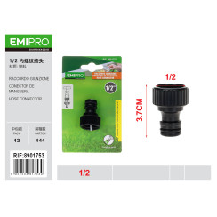 Коннектор для шланга с внутренней резьбой 1/2 дюйма EMIPRO пластиковый 3.7 см