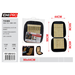 Накидка на сидіння авто бамбукова EMI PRO 90x44 см - чорна окантовка