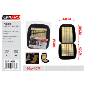 Накидка на сидіння авто бамбукова EMI PRO 90x44 см - чорна окантовка