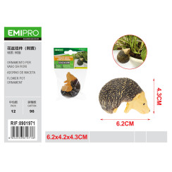 Декоративна фігурка їжака для квіткового горщика Emipro 6.2x4.2x4.3 см