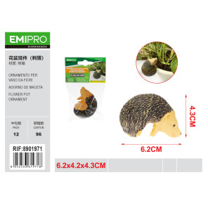 Декоративна фігурка їжака для квіткового горщика Emipro 6.2x4.2x4.3 см
