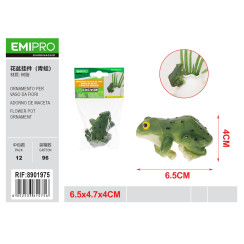 Декоративна жаба на горщик для квітів Emipro з полімеру 6.5x4.7x4 см