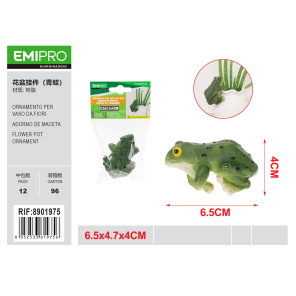 Декоративна жаба на горщик для квітів Emipro з полімеру 6.5x4.7x4 см