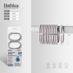 Кільця для шторки у ванну Bathlux 4x6 см сірі пластикові 12 шт