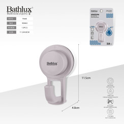 Гачок на присосці Bathlux 90463 сірий ABS пластик 11.5x4.8 см до 2 кг