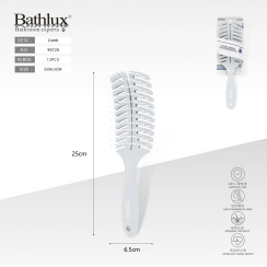 Гребінець для волосся Bathlux 90720 вентильований масажний ABS 25x6.5 см сірий