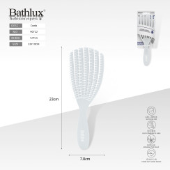 Щітка для волосся Bathlux масажна з гнучкими зубцями блакитна 23x7.8 см