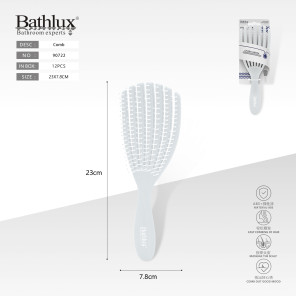 Щітка для волосся Bathlux масажна з гнучкими зубцями блакитна 23x7.8 см