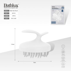 Массажная щетка для мытья головы Bathlux белая TPR 9x7.5 см