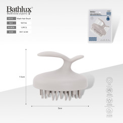 Массажная щетка для мытья головы Bathlux TPR бежевая 9x7.5 см