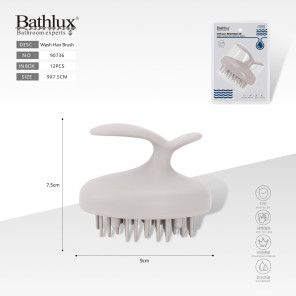 Масажна щітка для миття голови Bathlux TPR бежева 9x7.5 см