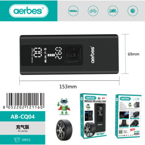 Бездротовий електричний насос Aerbes AB-CQ04 для авто велосипеда мотоцикла м'яча