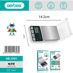 Ювелірні ваги Aerbes AB-J341 цифрові міні 500г/0.1г з підсвіткою LCD