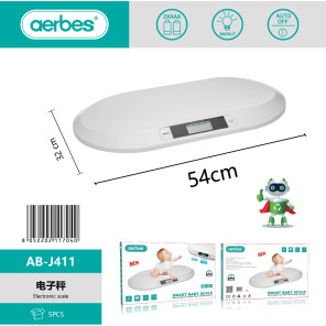 Дитячі електронні ваги Aerbes AB-J411 до 20 кг з LCD дисплеєм і підсвіткою