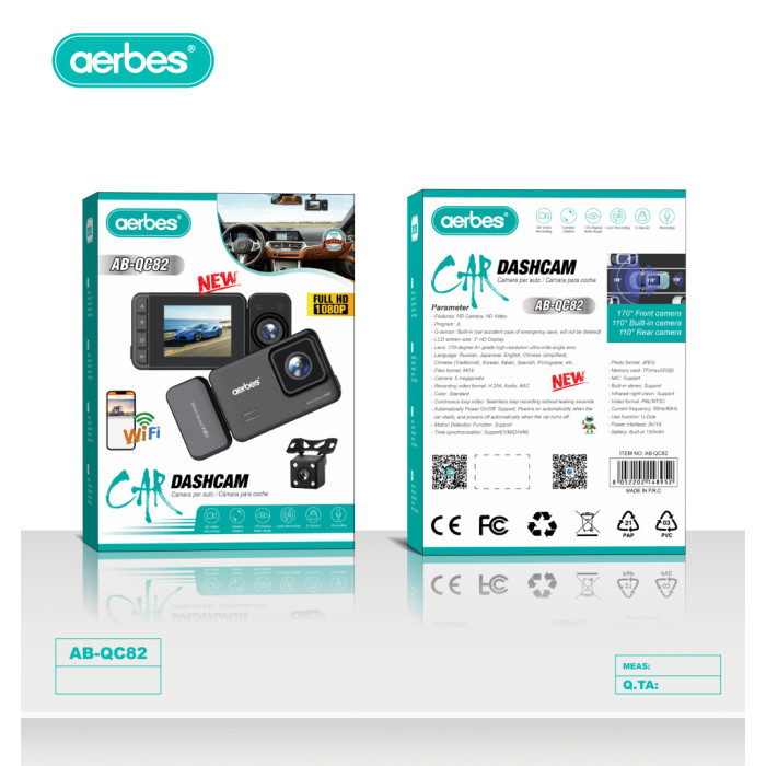 Відеореєстратор автомобільний з Wi-Fi AB-QC82