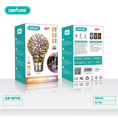 LED лампа Aerbes AB-QP55 3D феєрверк E27 5W кольорове світло 86-265V