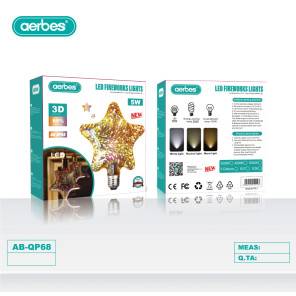 LED лампа зірка Aerbes AB-QP68 5W E27 3D ефект феєрверку декоративна RGB
