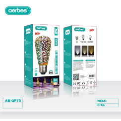LED лампа Aerbes AB-QP70 ST64 5W E27 3D фейерверк разноцветная 86-265V