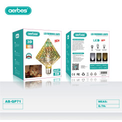 Світлодіодна лампа Aerbes AB-QP71 LED Fireworks 3D ефект феєрверку 5W E27 кольорова