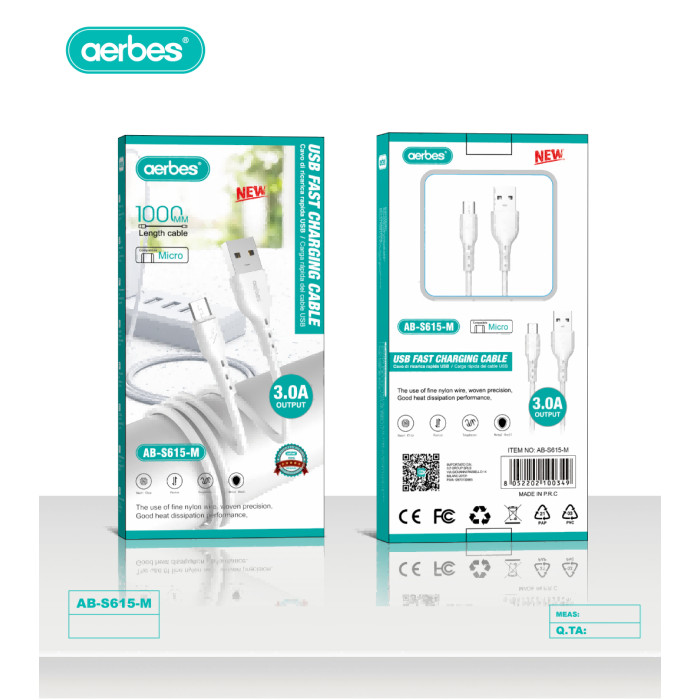 Білий USB-кабель даних для Samsung AB-S615-M
