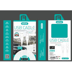 Кабель USB-C AB-S623-T, 2 м, 2,4 А, для передачі даних