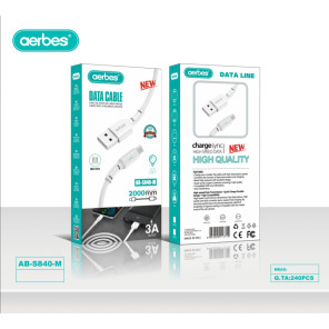 USB-кабель Micro USB AB-S840 M 2м з підсвіткою JT70