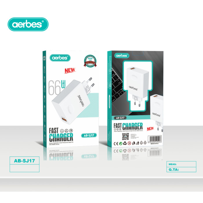 AB-SJ17 66W USB-зарядка з 1 USB-портом для мобільних телефонів вдома