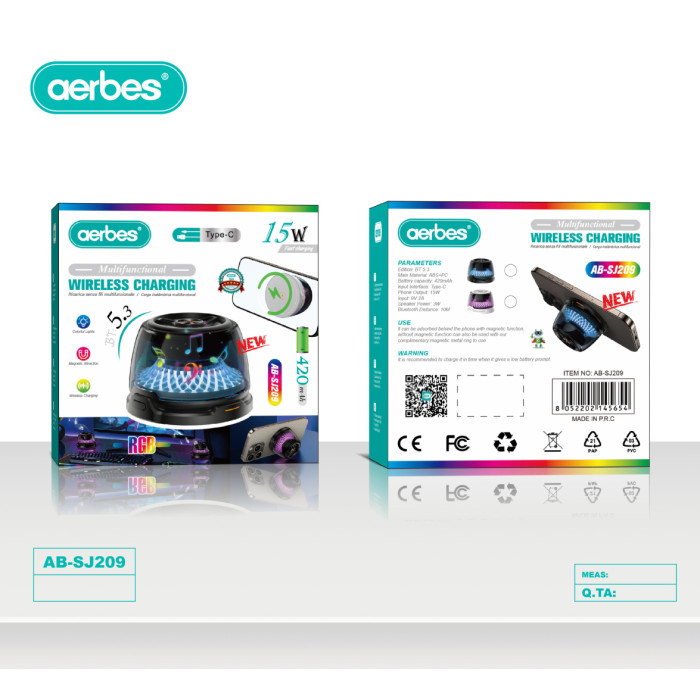 AB-SJ209 Bluetooth-динамік з бездротовою зарядкою