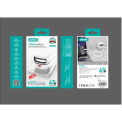 Зарядний пристрій aerbes AB-SJ262 45W USB-A + USB-C з кабелем Type-C 20W швидка зарядка