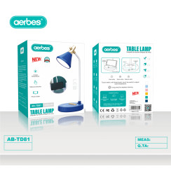 LED настільна лампа AB-TD81 з підставкою, акумулятор 1200 мАч, USB-зарядка