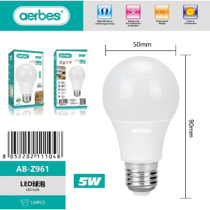 LED-лампа колба E27 5W 85-265В нейтрально-білий світ AB-Z961