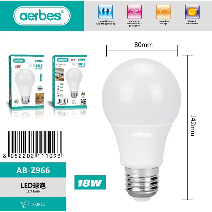 AB-Z966-18W-A80-LED-лампа-кулово-алюминиевый-корпус-нейтрально-белый-свет-85-265В-E27