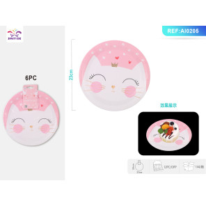 Тарілки «Мила кішка» 9″ 6 шт
