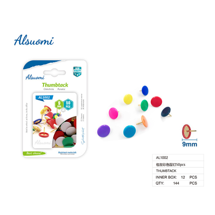 Набір кольорових пластикових кнопок-шпильок 50 шт для кріплення