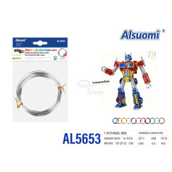 Алюмінієвий дріт для рукоділля Alsuomi AL5653 срібний 1мм x 5м DIY