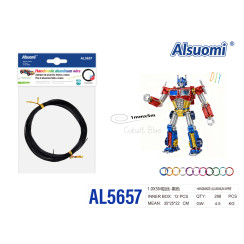 Алюмінієвий дріт для рукоділля Alsuomi AL5657 чорний 1мм x 5м