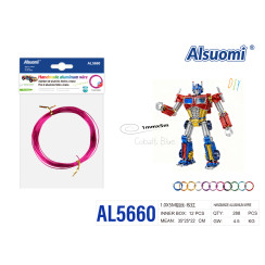 Алюминиевая проволока для рукоделия Alsuomi AL5660 розовая 1мм x 5м