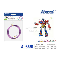 Алюминиевая проволока для рукоделия Alsuomi 1мм x 5м светло-фиолетовая AL5661