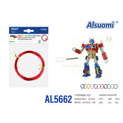 Алюмінієвий дріт для рукоділля Alsuomi AL5662 червоний 1мм x 5м