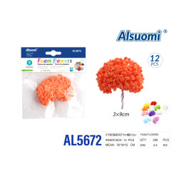 Пеноматериальные цветы гипсофилы 3x9 см оранжевые 12 шт. - Alsuomi AL5672