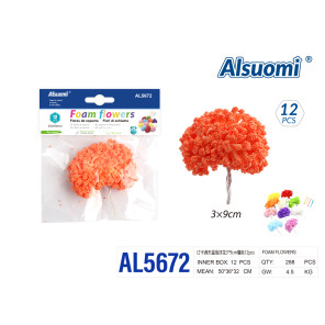 Піноматеріальні квіти гіпсофіли 3x9 см оранжеві 12 шт - Alsuomi AL5672