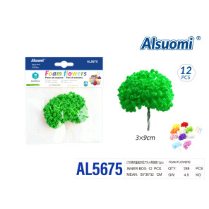 Піноквіткові декоративні квіти Alsuomi 3x9 см зелені 12 шт AL5675