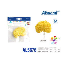 Штучні піноматеріальні квіти гіпсофіла жовті 3x9 см 12 шт Alsuomi AL5676