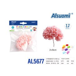 Искусственные цветы из пены Alsuomi розовая гипсофила 3x9 см набор 12 шт AL5677