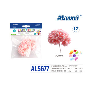 Штучні квіти з піни Alsuomi гіпсофіла рожева 3x9 см набір 12 шт AL5677