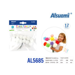 Штучні троянди з піни з мереживом білі 3x9 см - набір 12 шт Alsuomi AL5685